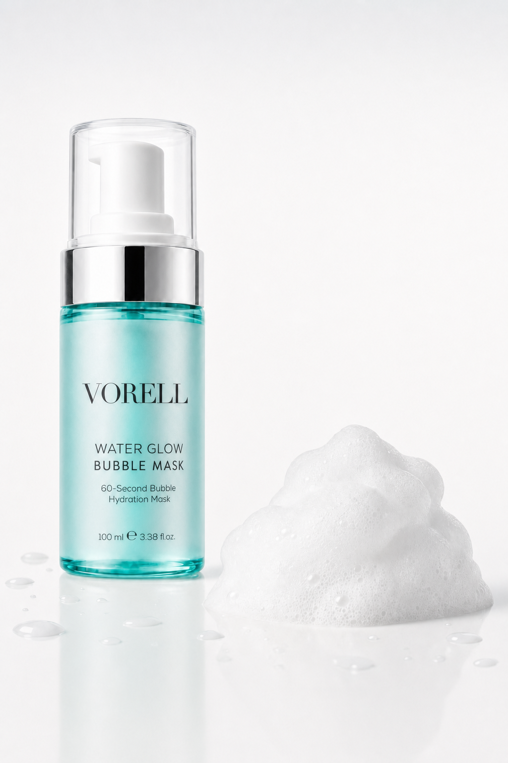 Water Glow Bubble Mask 100 ml kopuk dokusu ve su damlaciklari — doku detayi